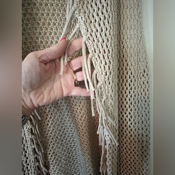 Chico’s Long cotton Knit Open Tan Summer Cardigan Women’s size Large - Picture 8 of 16